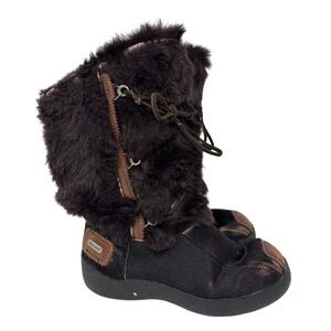 Pajar Brown Rabbit‎ Fur Winter Boots Women's US 8 UK 39 Aspen Ski Lodge